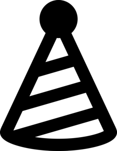 Party Hat Sticker Outline Svg File, Free Vectors File